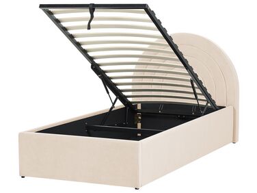 Kinderbed met opbergruimte Fluweel ANET 90 x 200 cm Beige