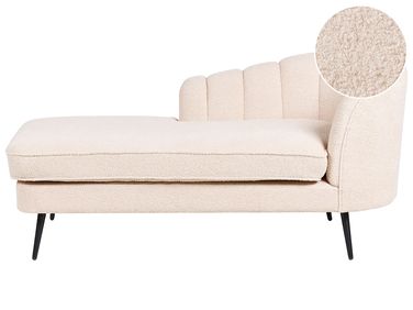 Rechtszijdige chaise longue ALLIER Bouclé Lichtbeige