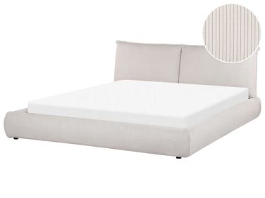 Bed Corduroy VINAY 180 x 200 cm Lichtbeige