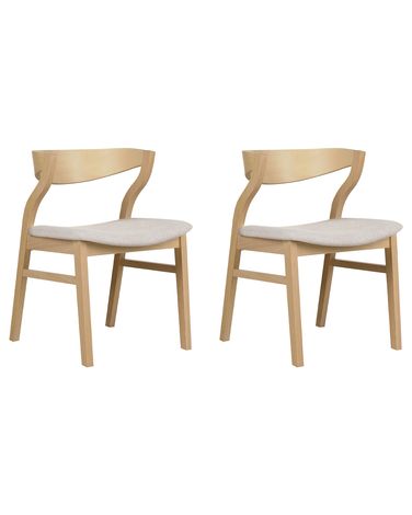 Set van 2 eetkamerstoelen MAROA Hout Beige