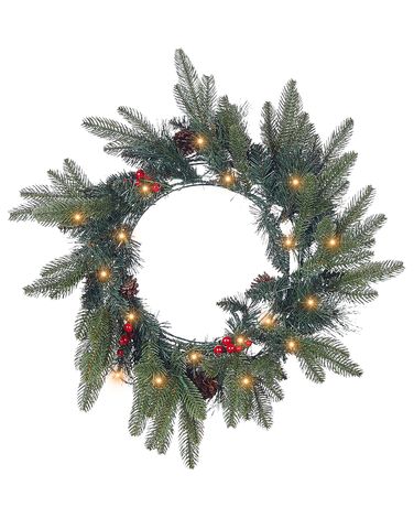 Kerstkrans LED WHITEHORN Donkergroen 50 cm
