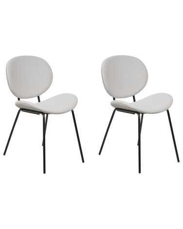 Set van 2 eetkamerstoelen LUANA Fluweel Lichtgrijs