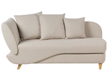 Linkszijdige chaise longue MERI Kunstlinnen Beige met opbergruimte