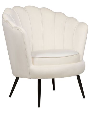 Fauteuil LOVIKKA Velours Blanc cassé