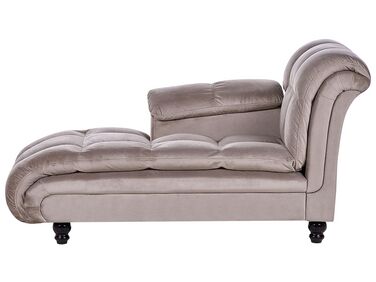 Rechtszijdige chaise longue LORMONT Stof Taupe