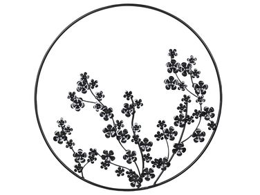 Décoration murale Fleur STRONTIUM Métal 70 cm Noir