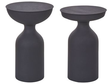 Set van 2 bijzettafels COTA/TENJO Metaal Zwart