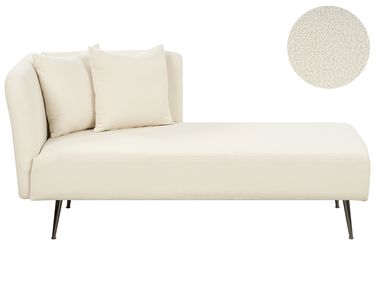 Chaise longue côté gauche RIOM Bouclé Blanc cassé