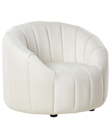 Fauteuil MALUNG Fluweel Gebroken wit