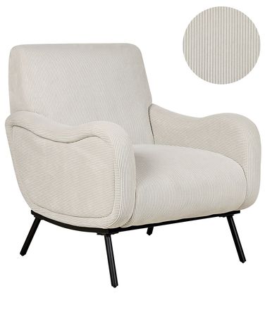 Fauteuil ALMIND Velours côtelé Gris clair