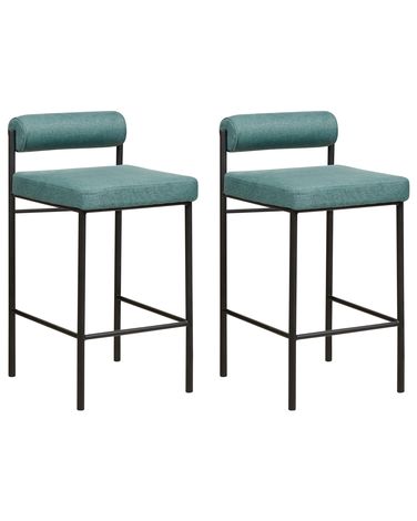 Set van 2 barstoelen AMAYA Groenblauw