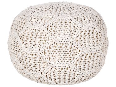 Pouffe Macramé TRIMAN Cotton Light Beige