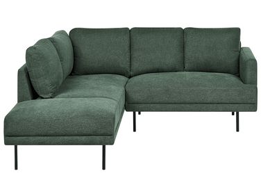 Canapé d'angle 4 places BREDA Tissu Vert foncé Côté droit