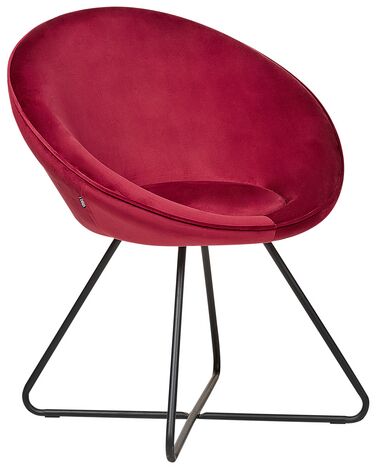 Chaise de salle à manger FLOBY II Velours Rouge