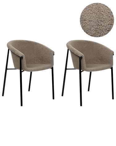 Set van 2 eetkamerstoelen AMES Bouclé Taupe