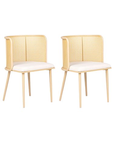 Set van 2 eetkamerstoelen KOBUK Metaal Lichtbruin