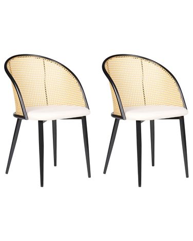 Set van 2 eetkamerstoelen CORNELL Metaal Zwart