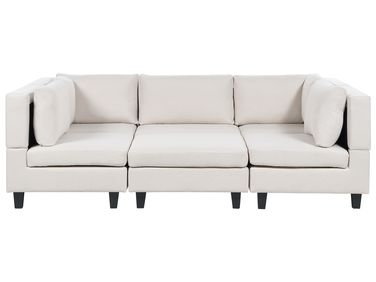 Modulaire U-vormige bank 5-zits UNSTAD Stof Lichtbeige met ottomaan