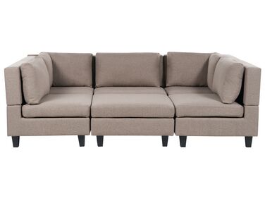 Modulaire U-vormige bank 5-zits UNSTAD Stof Bruin met ottomaan
