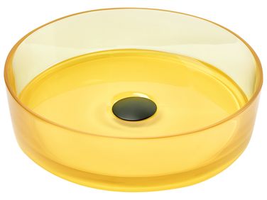 Vasque à poser TOLOSA ⌀ 36 cm Surface solide Jaune
