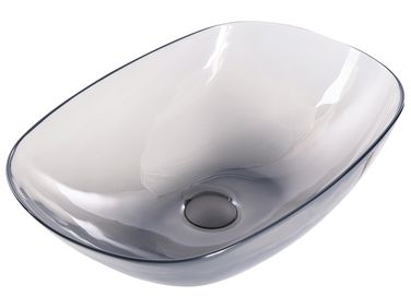 Countertop Basin MOENGO 540 x 360 mm Solid Surface Black