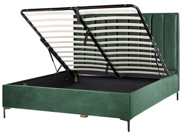 Bed met opbergruimte Fluweel SEZANNE 180 x 200 cm Donkergroen