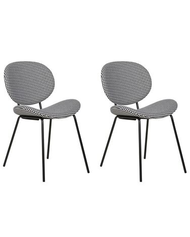 Set van 2 eetkamerstoelen LUANA Stof Zwart/wit