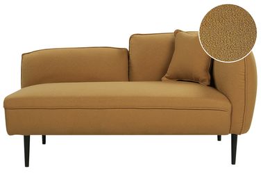 Rechtszijdige chaise longue CHEVANNES Bouclé Mosterdgeel