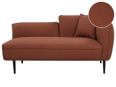 Rechtszijdige chaise longue CHEVANNES Bouclé Donkerrood