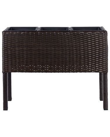 Cache-pot sur pied CARAGANA Polyrotin 77 cm Marron foncé