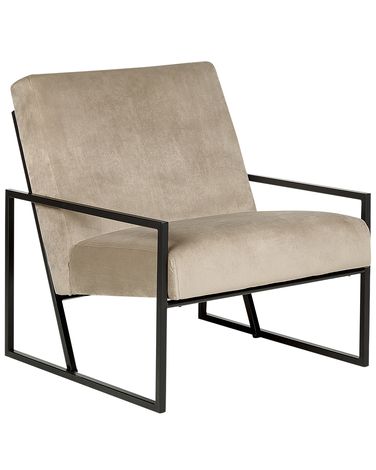 Fauteuil DELARY Fluweel Taupe