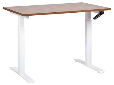 Bureau réglable en hauteur manuellement DESTINES Marron/blanc 120 cm 72 cm