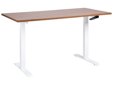 Manual Adjustable Standing Desk DESTINES Brown/ White 160 cm 72 cm