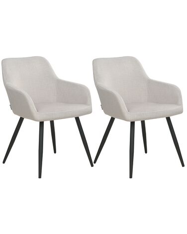 Set van 2 eetkamerstoelen CASMALIA Fluweel Taupe