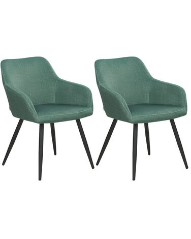 Set van 2 eetkamerstoelen CASMALIA Fluweel Donkergroen