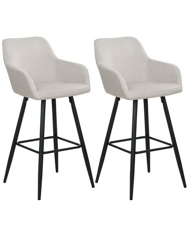 Set van 2 barstoelen CASMALIA Fluweel Taupe