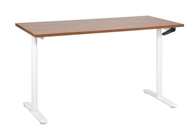 Manual Adjustable Standing Desk DESTINAS Brown/ White 160 cm 72 cm