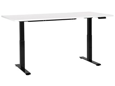 Bureau réglable en hauteur électriquement DESTINES Blanc/noir 180 cm 80 cm