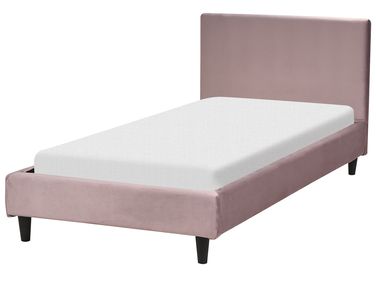 Bed Fluweel FITOU 90 x 200 cm Roze