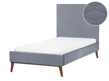 Bed Fluweel BAYONNE 90 x 200 cm Grijs