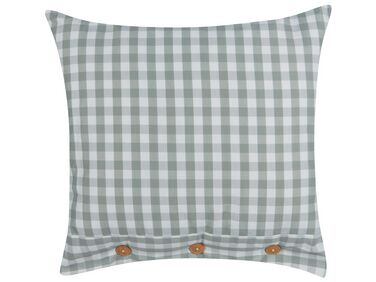 Throw Cushion TALYA 45 x 45 cm Mint Green Checked