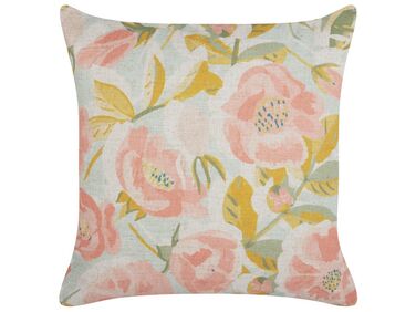Throw Cushion ZAHRIYE 45 x 45 cm Pink Floral Pattern