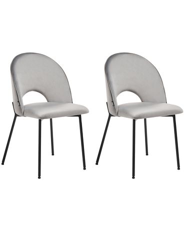 Set van 2 eetkamerstoelen COVELO Fluweel Grijs