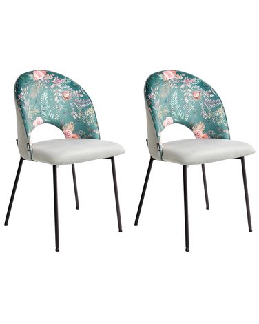 Set van 2 eetkamerstoelen COVELO Fluweel Mintgroen