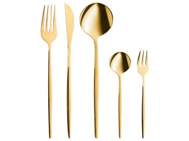 Set de 30 couverts RIGATONI Doré