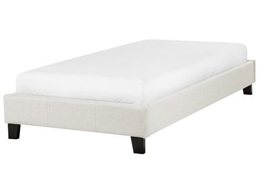 Bed zonder hoofdbord Stof ROANNE 90 x 200 cm Lichtbeige