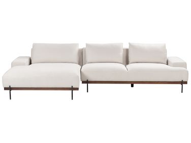 Canapé d'angle 4 places MARIFERD Tissu Beige clair Côté droit