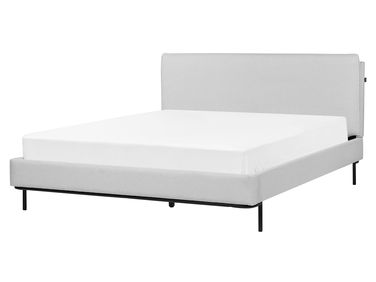 Bed Stof CORIO 160 x 200 cm Lichtgrijs