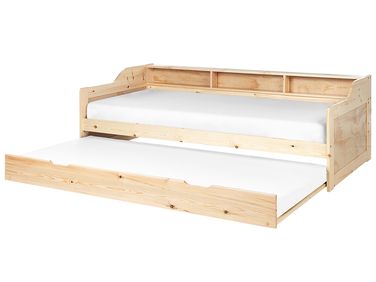 Onderschuifbed Dennenhout EDERN 90 x 200 cm Lichtbruin
