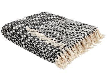 Plaid CHYAMA Katoen 200 x 220 cm Zwart